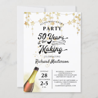 50. Geburtstag Retro 50 Jahre Schwarzes Gold Einladung