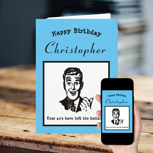 50. Geburtstag Retro Cartoon Funny Personalisiert Karte