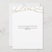 50. Geburtstag Retro Gold Black String Lights Einladung (Rückseite)