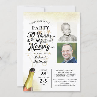 50. Geburtstag Retro JAHRE IM MAKING-Foto Einladung