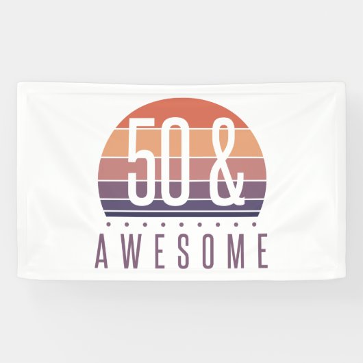 50. Geburtstag Retro Sunset Banner (Horizontal)