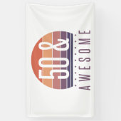 50. Geburtstag Retro Sunset Banner (Vertikal)