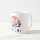 50. Geburtstag Retro Sunset Kaffeetasse (VorderseiteRechts)