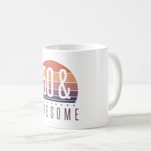 50. Geburtstag Retro Sunset Kaffeetasse (VorderseiteRechts)