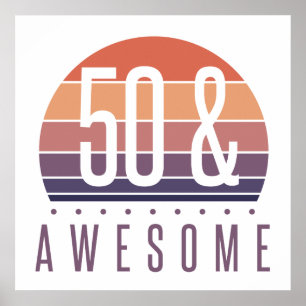 50. Geburtstag Retro Sunset Poster