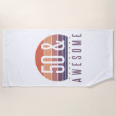 50. Geburtstag Retro Sunset Strandtuch (Vorderseite)