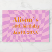 50. Geburtstag Retro überprüft Minimalistisch Schaumweinetikett (Einzelnes Label)