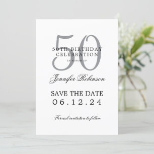 50. Geburtstag Rett Datum mit Details Einladung