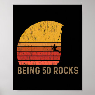 50. Geburtstag Rock Climbing  Poster