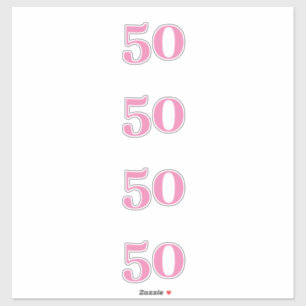 50. Geburtstag rosa Benutzerdefiniertes Alter Numm Aufkleber
