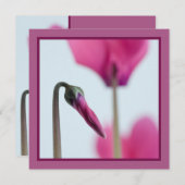 50. Geburtstag Rosa Blume Einladung (Vorne/Hinten)