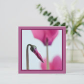 50. Geburtstag Rosa Blume Einladung (Stehend Vorderseite)