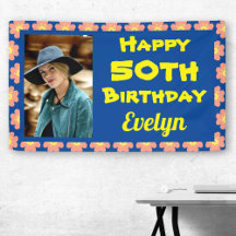 50. Geburtstag Rosa Blume Foto