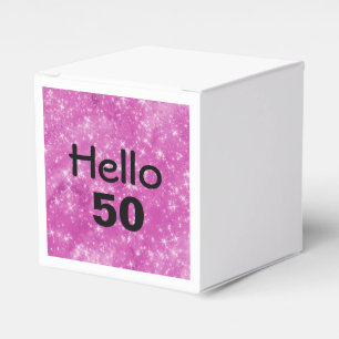50. Geburtstag Rosa Glitzer Geschenkschachtel