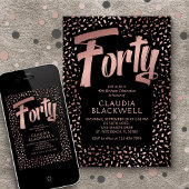 50. Geburtstag Rose Gold Confetti Einladung