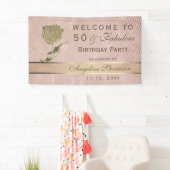 50. Geburtstag Rose Gold Glitzer Blume Banner (Insitu)