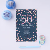 50. Geburtstag Rose Gold Glitzer Menü Navy (Einzeln)