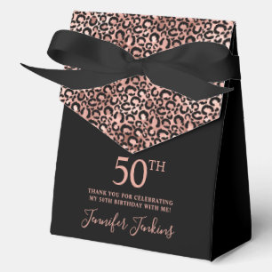 50. Geburtstag Rose Gold Leopardendruck Danke  Geschenkschachtel