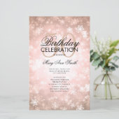 50. Geburtstag Rose Gold Menü im Winter (Stehend Vorderseite)