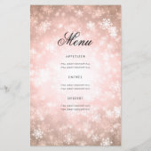 50. Geburtstag Rose Gold Menü im Winter (Rückseite)
