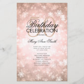 50. Geburtstag Rose Gold Menü im Winter (Vorderseite)