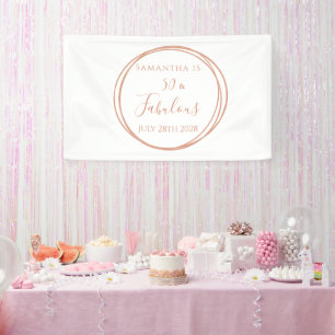 50. Geburtstag Rose Gold Minimal Geburtstagsparty Banner