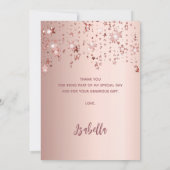 50. Geburtstag Rose goldfarbene Sterne Dankeskarte (Rückseite)