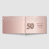 50. Geburtstag Rose Goldpuderdiamanten Gästebuch (Voll)
