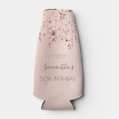 50. Geburtstag Rose Goldstars Flaschenkühler (Vorderseite)