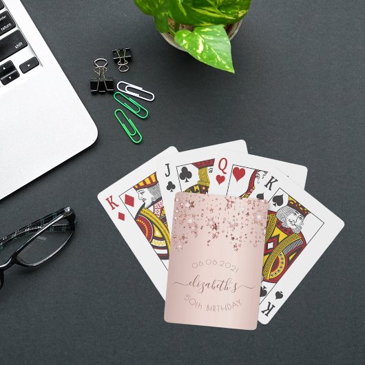 50. Geburtstag Rose Goldstars Spielkarten