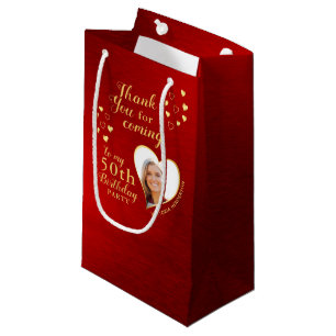 50. Geburtstag Rot und Gold Vielen Dank für Ihr In Kleine Geschenktüte