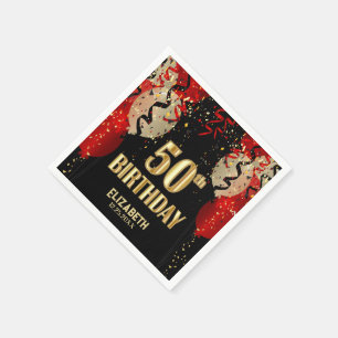 50. Geburtstag - Rote Balkone 🎈 Serviette