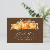 50. Geburtstag Rustic Boho Pumpkin Flat Dankeskarte (Stehend Vorderseite)