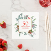 50. Geburtstag Rustikale Winterlandschaft Serviette (Beispiel)