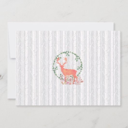 50. Geburtstag Rustikaler Reindeer Boho Einladung (Rückseite)