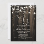 50. Geburtstag Rustikales Party Einladung (Vorderseite)