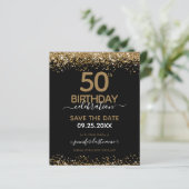 50. Geburtstag Save the Date Einladung (Stehend Vorderseite)