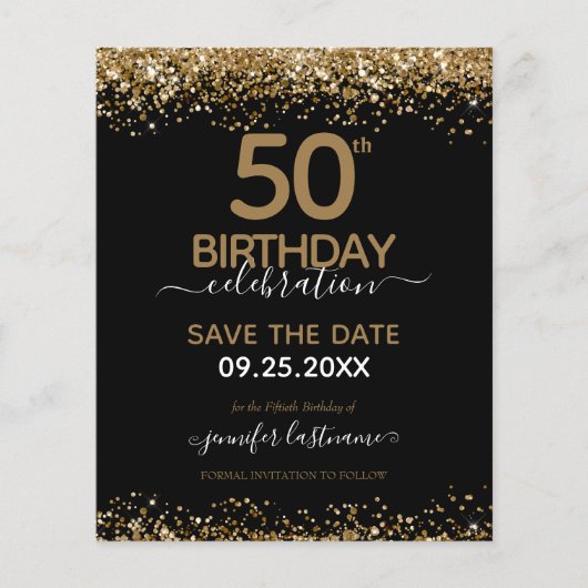 50. Geburtstag Save the Date Einladung (Vorderseite)