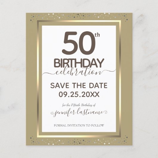 50. Geburtstag Save the Date Einladung (Vorderseite)