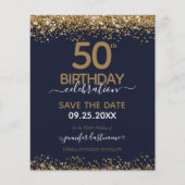 50. Geburtstag Save the Date Einladung (Vorderseite)