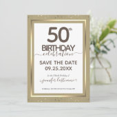 50. Geburtstag Save the Date Einladung (Stehend Vorderseite)