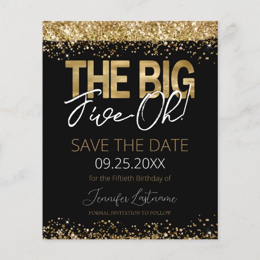 50. Geburtstag Save the Date Einladung (Vorderseite)