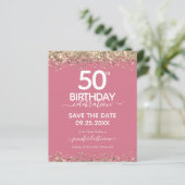 50. Geburtstag Save the Date Einladung (Stehend Vorderseite)