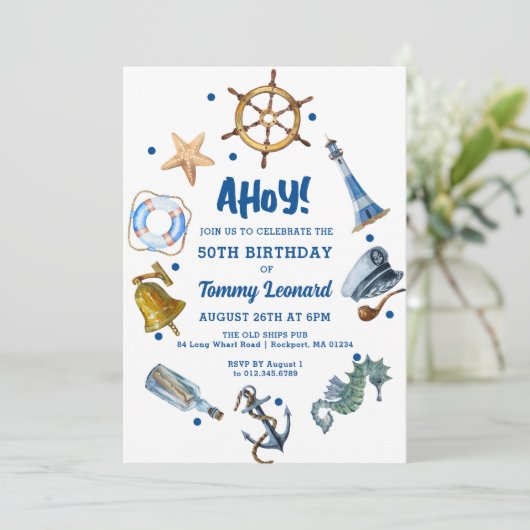 50. Geburtstag Schöner Sommer 2024 Einladung (Stehend Vorderseite)