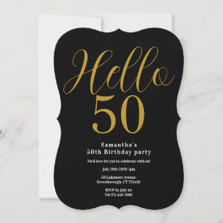 50. Geburtstag Schwarz Gold Chic Geburtstag Einladung