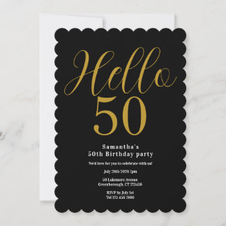50. Geburtstag Schwarz Gold Chic Geburtstag Einladung