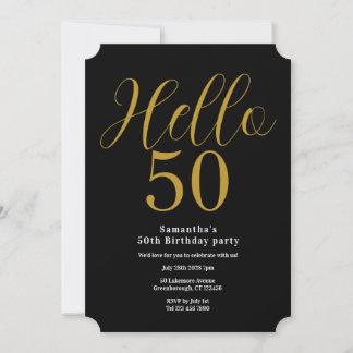 50. Geburtstag Schwarz Gold Chic Geburtstag Einladung