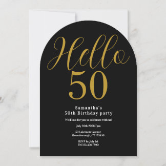 50. Geburtstag Schwarz Gold Chic Geburtstag Einladung