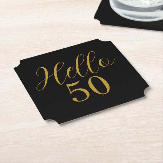 50. Geburtstag Schwarz Gold Geburtstag Untersetzer (angewinkelt)