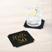 50. Geburtstag Schwarz Gold Geburtstag Untersetzer (Vor Ort)